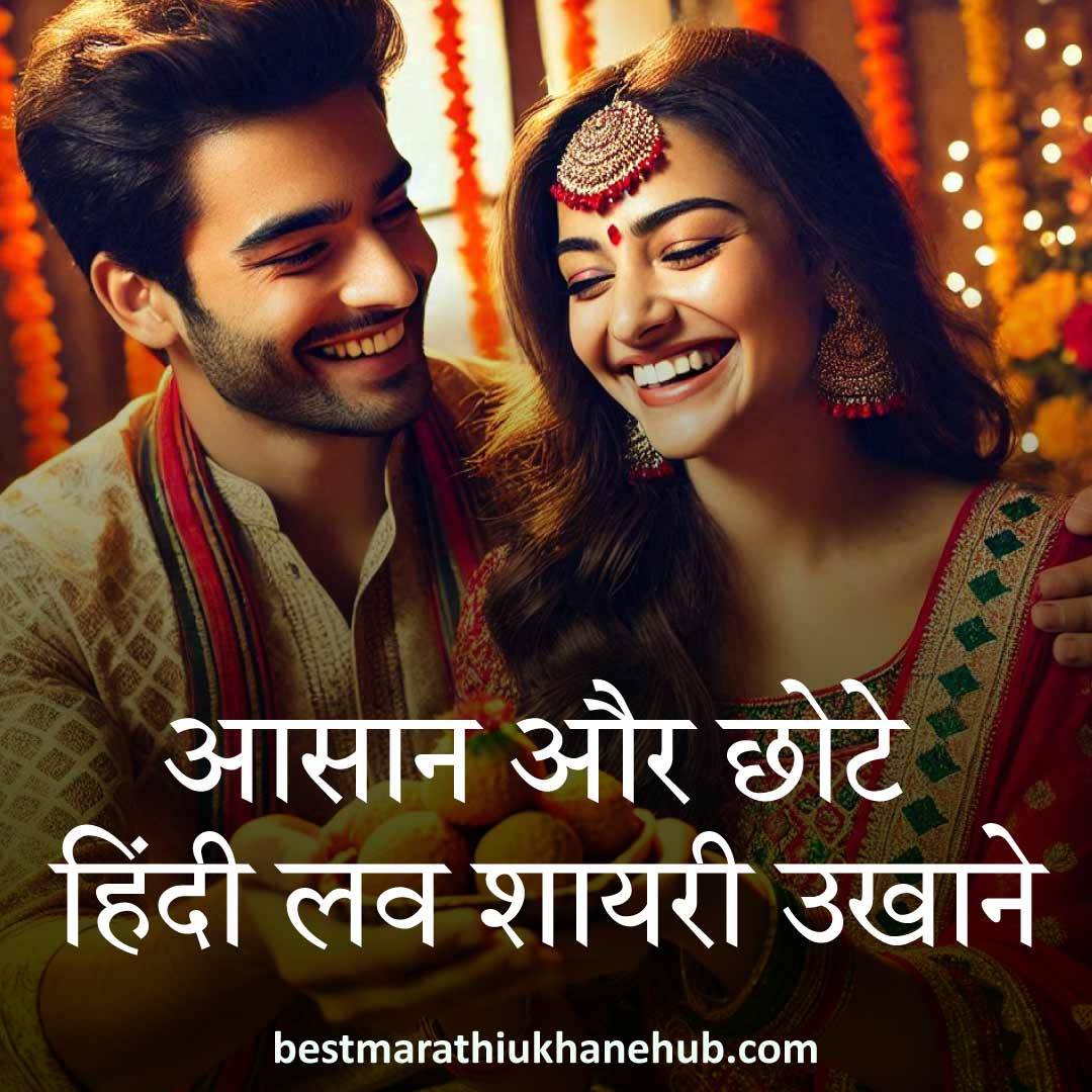 आसान और छोटे हिंदी लव शायरी उखाने | Short & Easy Hindi love shayari ukhane