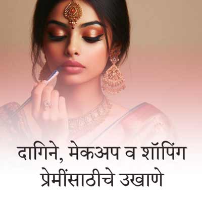 दागिने, मेकअप व शॉपिंग प्रेमींसाठीचे बेस्ट मराठी उखाणे । Best Marathi Ukhane for Jewelry, Makeup and Shopping Lovers